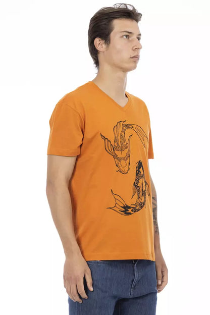 T-shirt homme en coton orange Trussardi Action