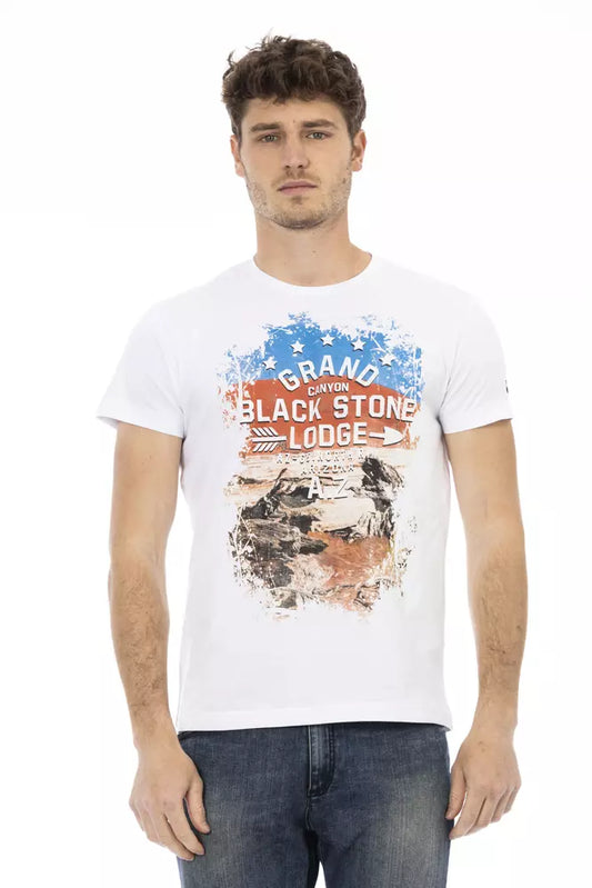 T-shirt homme en coton blanc Trussardi Action