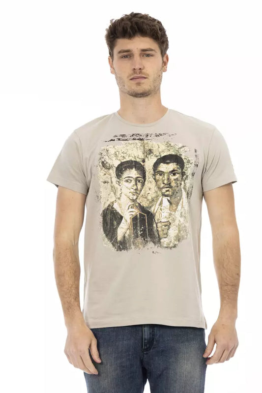 T-shirt homme en coton beige Trussardi Action