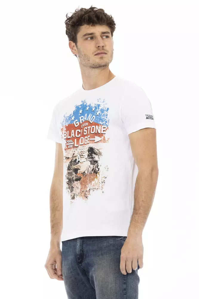 T-shirt homme en coton blanc Trussardi Action