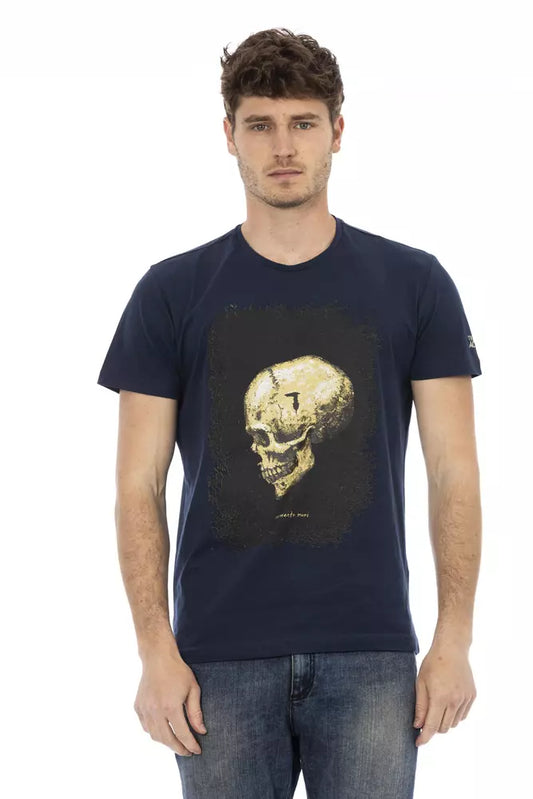 T-shirt homme en coton bleu Trussardi Action