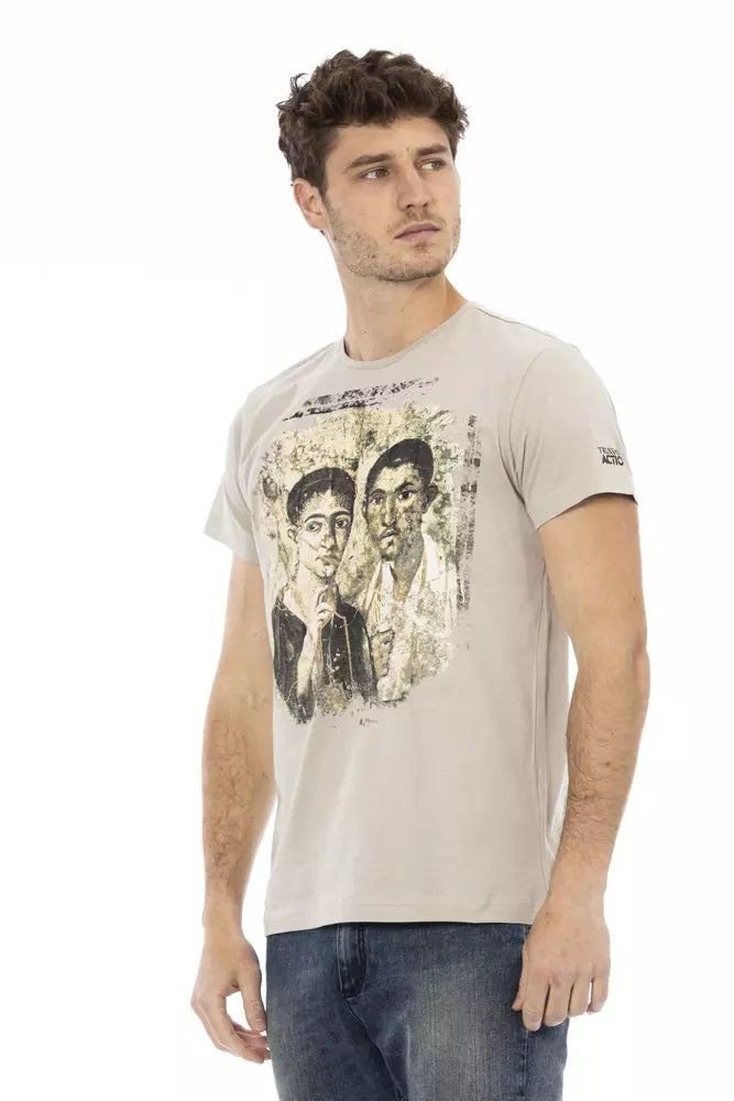 T-shirt homme en coton beige Trussardi Action