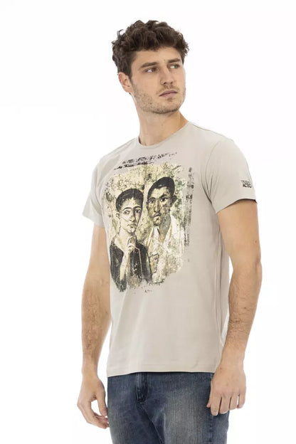 T-shirt homme en coton beige Trussardi Action