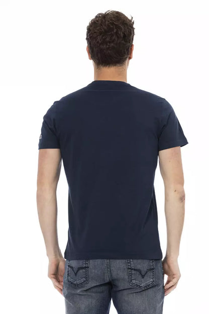 T-shirt homme en coton bleu Trussardi Action