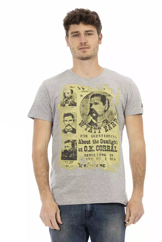T-shirt homme en coton gris de Trussardi Action