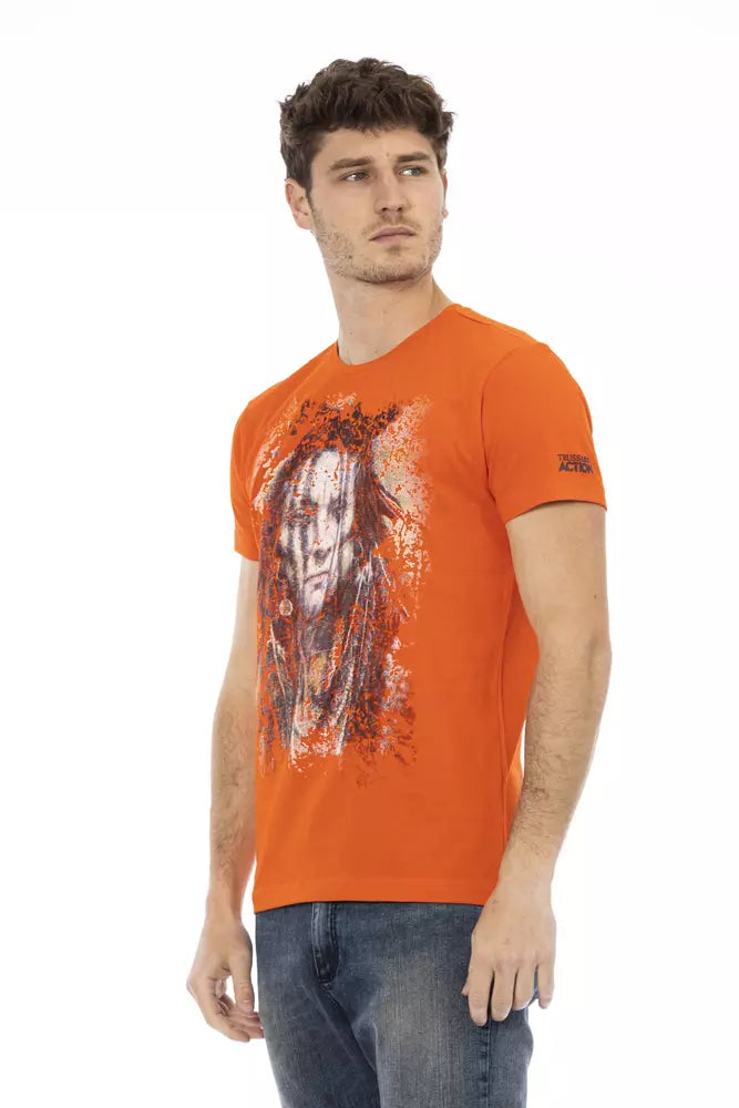 T-shirt homme en coton orange Trussardi Action