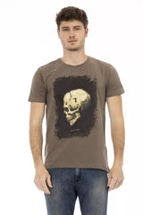 T-shirt homme en coton brun Trussardi Action