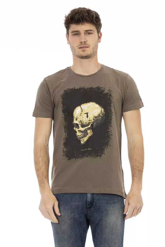 T-shirt homme en coton brun Trussardi Action
