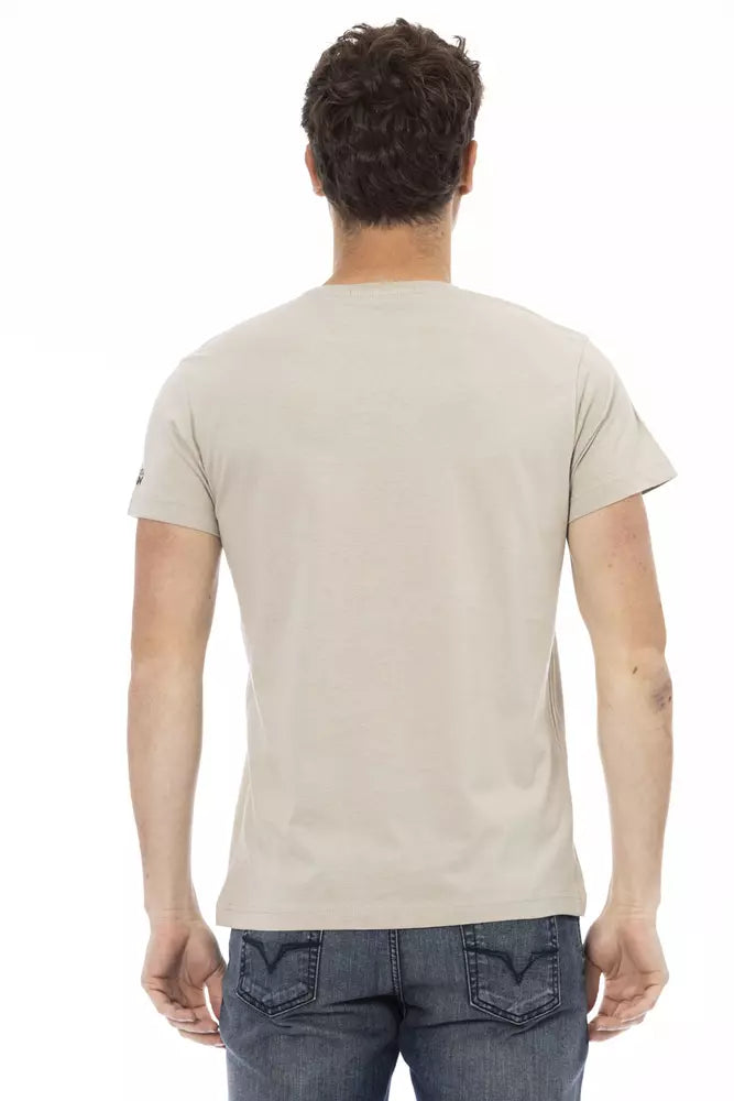 T-shirt homme en coton beige Trussardi Action