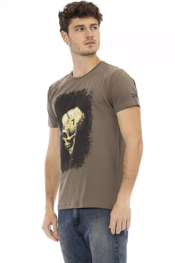 T-shirt homme en coton brun Trussardi Action
