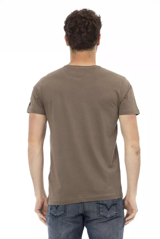 T-shirt homme en coton brun Trussardi Action