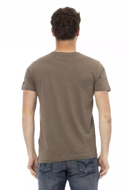 T-shirt homme en coton brun Trussardi Action