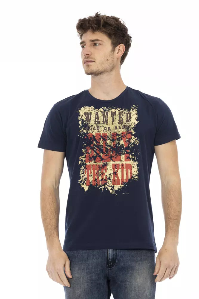T-shirt homme en coton bleu Trussardi Action