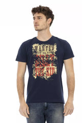 T-shirt homme en coton bleu Trussardi Action
