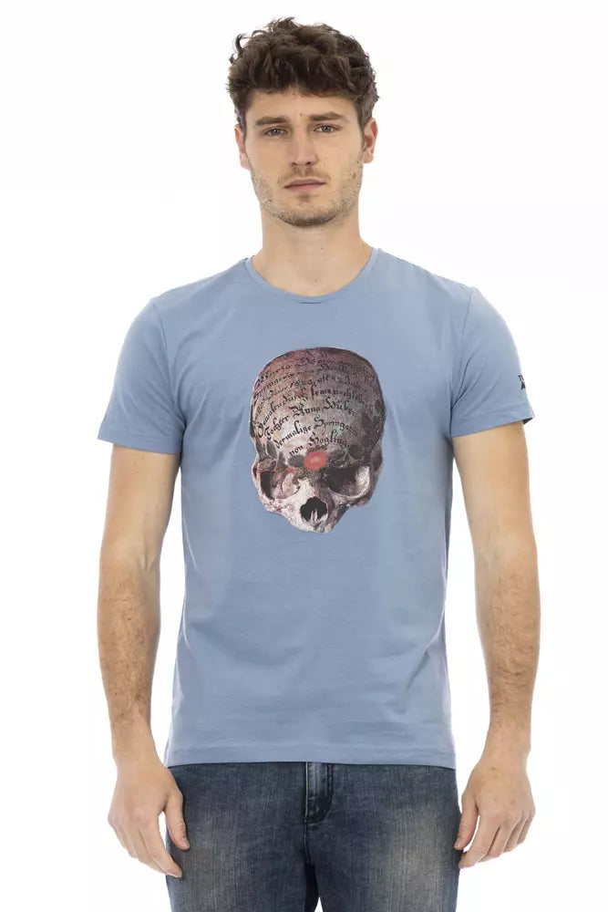 T-shirt homme en coton bleu clair Trussardi Action