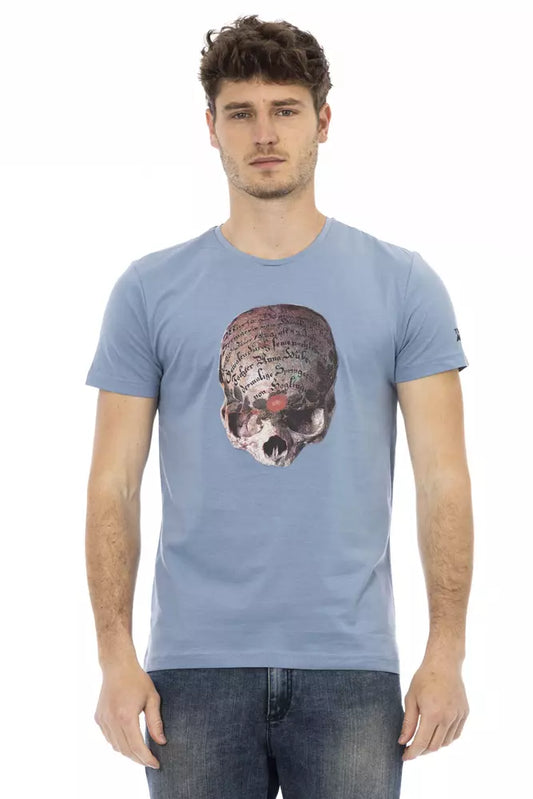 T-shirt homme en coton bleu clair Trussardi Action