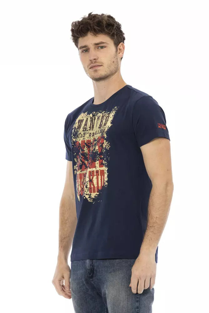 T-shirt homme en coton bleu Trussardi Action