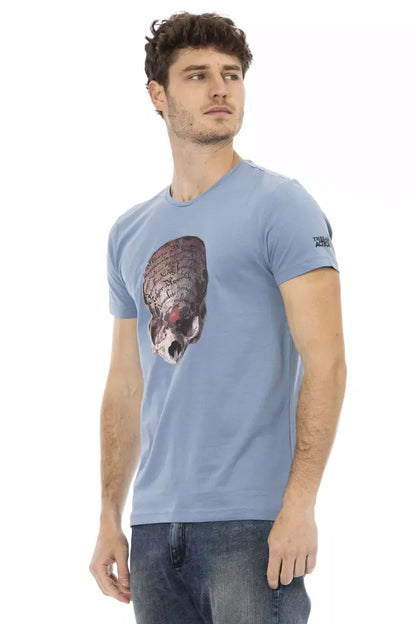 T-shirt homme en coton bleu clair Trussardi Action
