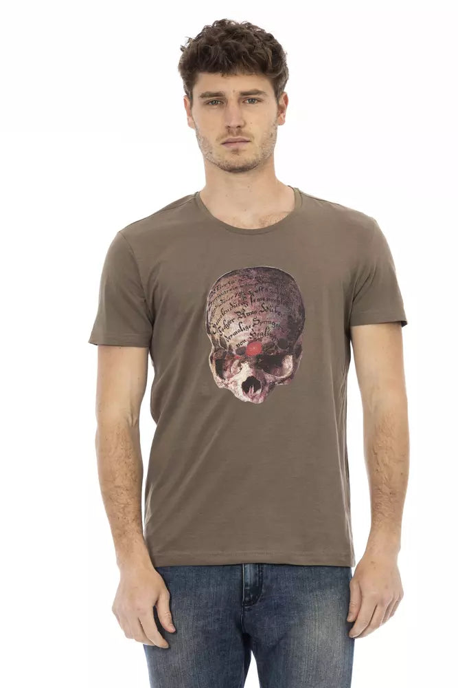 T-shirt homme en coton brun Trussardi Action