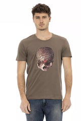 T-shirt homme en coton brun Trussardi Action