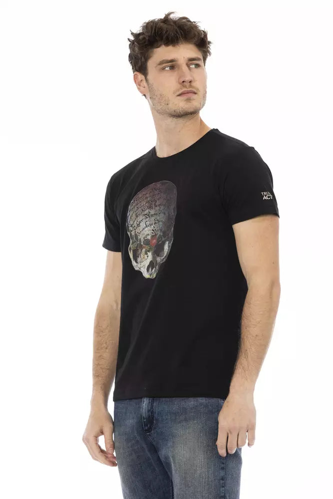 T-shirt homme en coton noir Trussardi Action