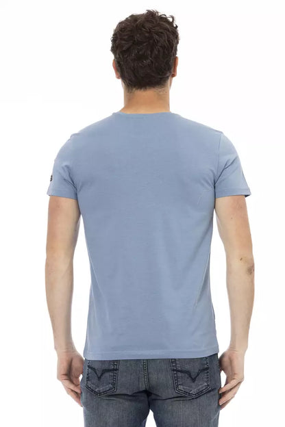 T-shirt homme en coton bleu clair Trussardi Action