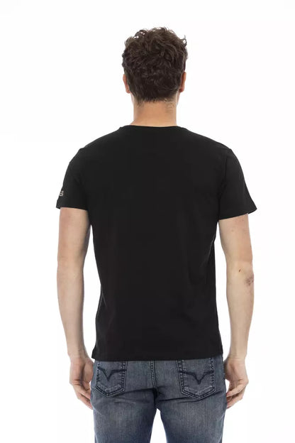 T-shirt homme en coton noir Trussardi Action