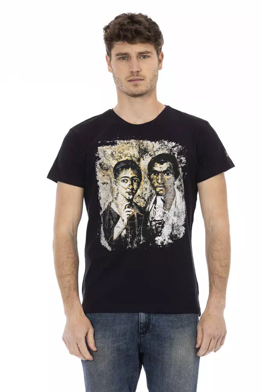T-shirt homme en coton noir Trussardi Action