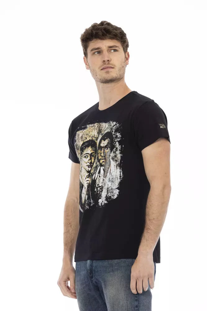 T-shirt homme en coton noir Trussardi Action