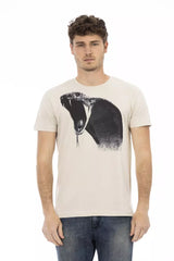 T-shirt homme en coton beige Trussardi Action