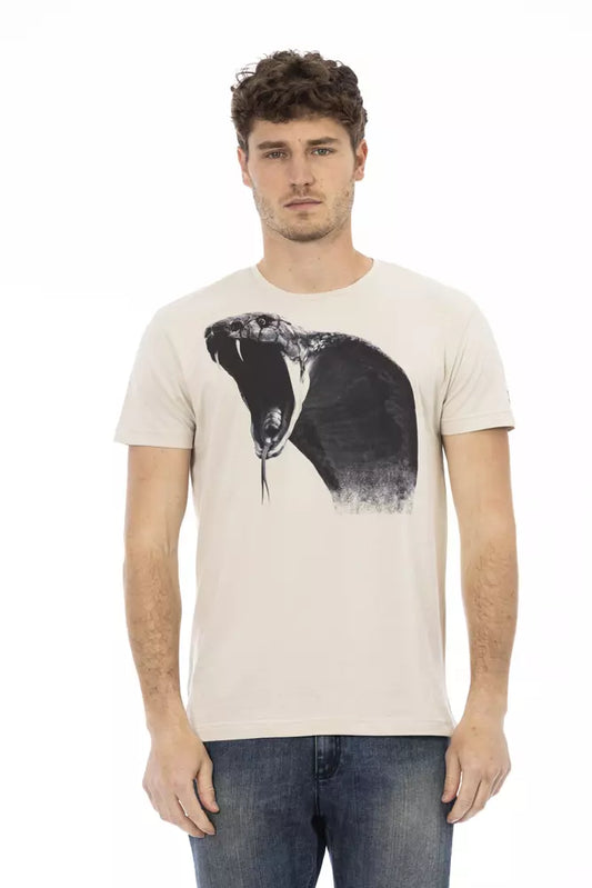 T-shirt homme en coton beige Trussardi Action