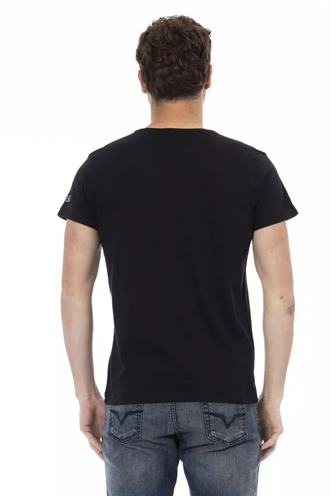 T-shirt homme en coton noir Trussardi Action