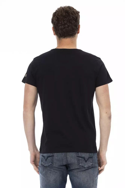 T-shirt homme en coton noir Trussardi Action