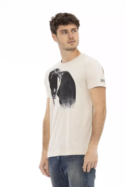 T-shirt homme en coton beige Trussardi Action