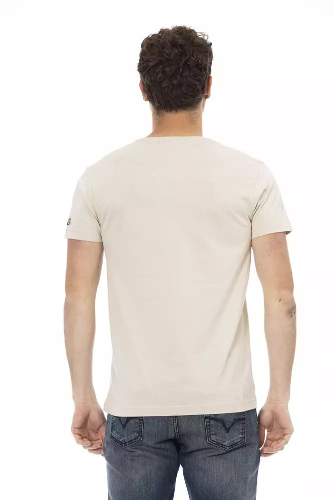 T-shirt homme en coton beige Trussardi Action