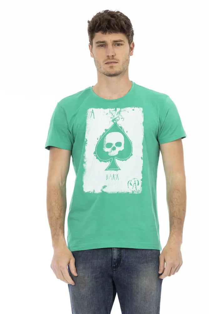 T-shirt homme en coton vert Trussardi Action