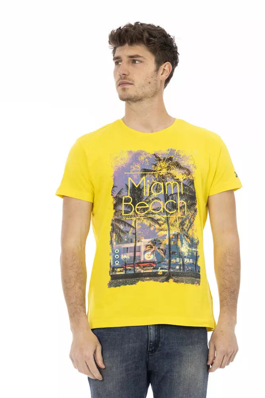 T-shirt homme en coton jaune Trussardi Action