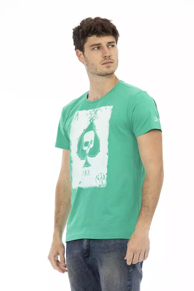 T-shirt homme en coton vert Trussardi Action