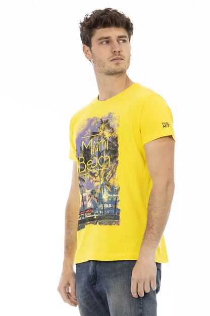 T-shirt homme en coton jaune Trussardi Action