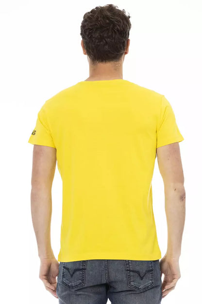 T-shirt homme en coton jaune Trussardi Action
