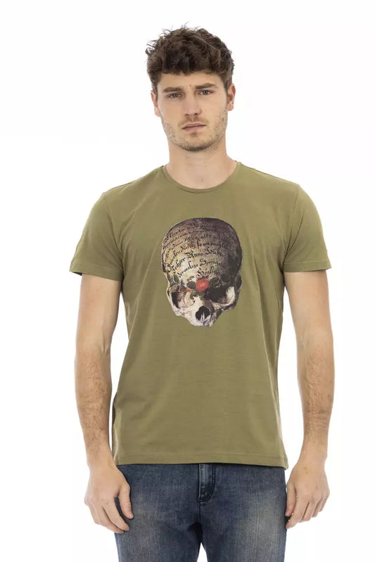 T-shirt homme en coton vert Trussardi Action