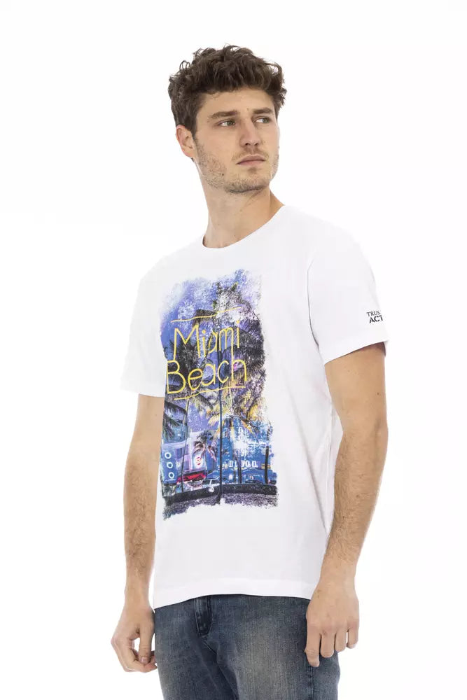 T-shirt homme en coton blanc Trussardi Action