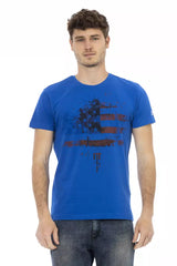 T-shirt homme en coton bleu Trussardi Action