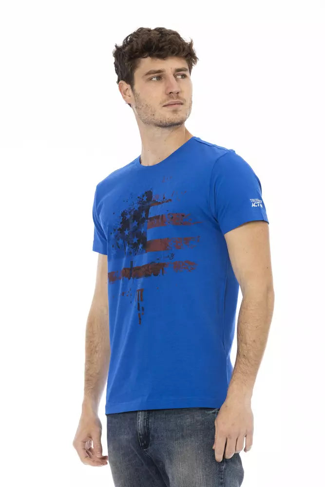 T-shirt homme en coton bleu Trussardi Action