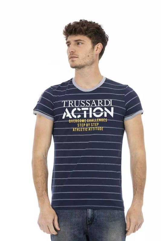 T-shirt homme en coton bleu Trussardi Action