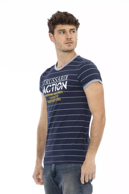 T-shirt homme en coton bleu Trussardi Action