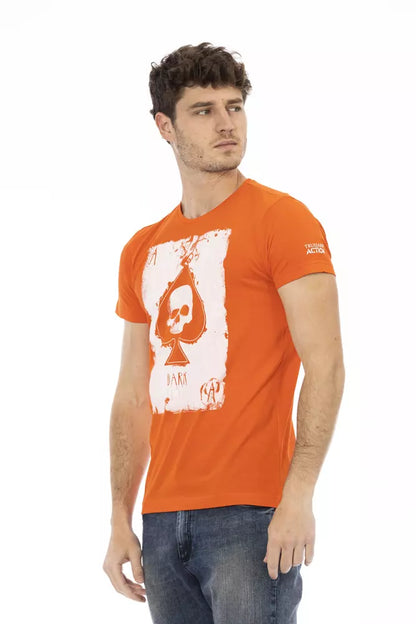 T-shirt homme en coton orange Trussardi Action