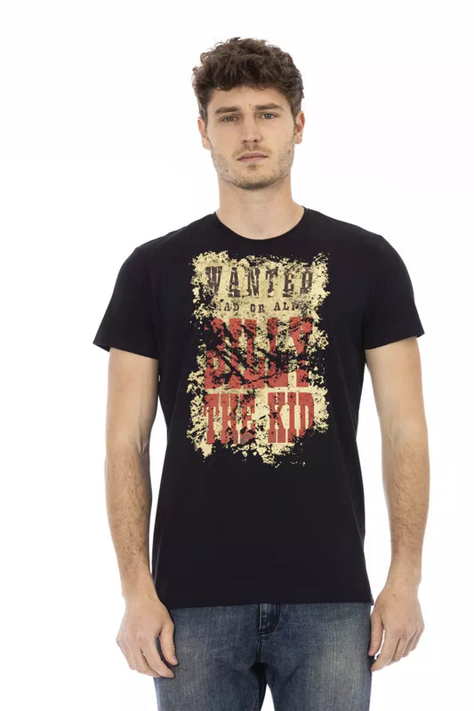 T-shirt homme en coton noir Trussardi Action