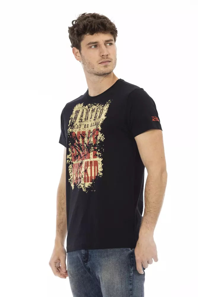 T-shirt homme en coton noir Trussardi Action