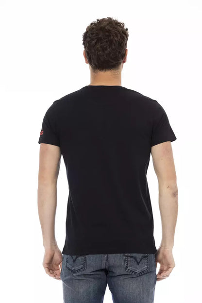 T-shirt homme en coton noir Trussardi Action